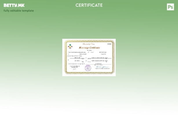 модерен стил Малдиви извод за брак Шаблон за Word и PDF